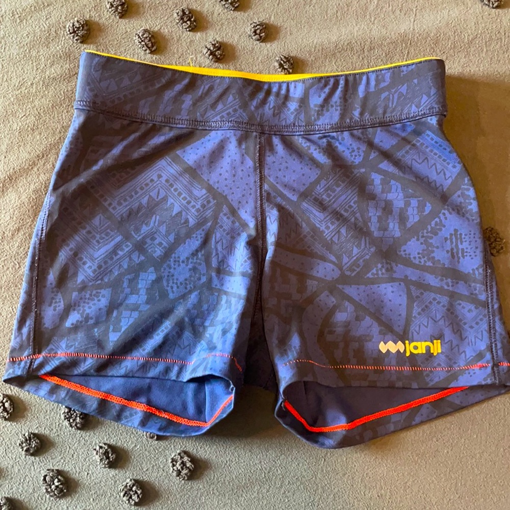 Navy patterned running shorts